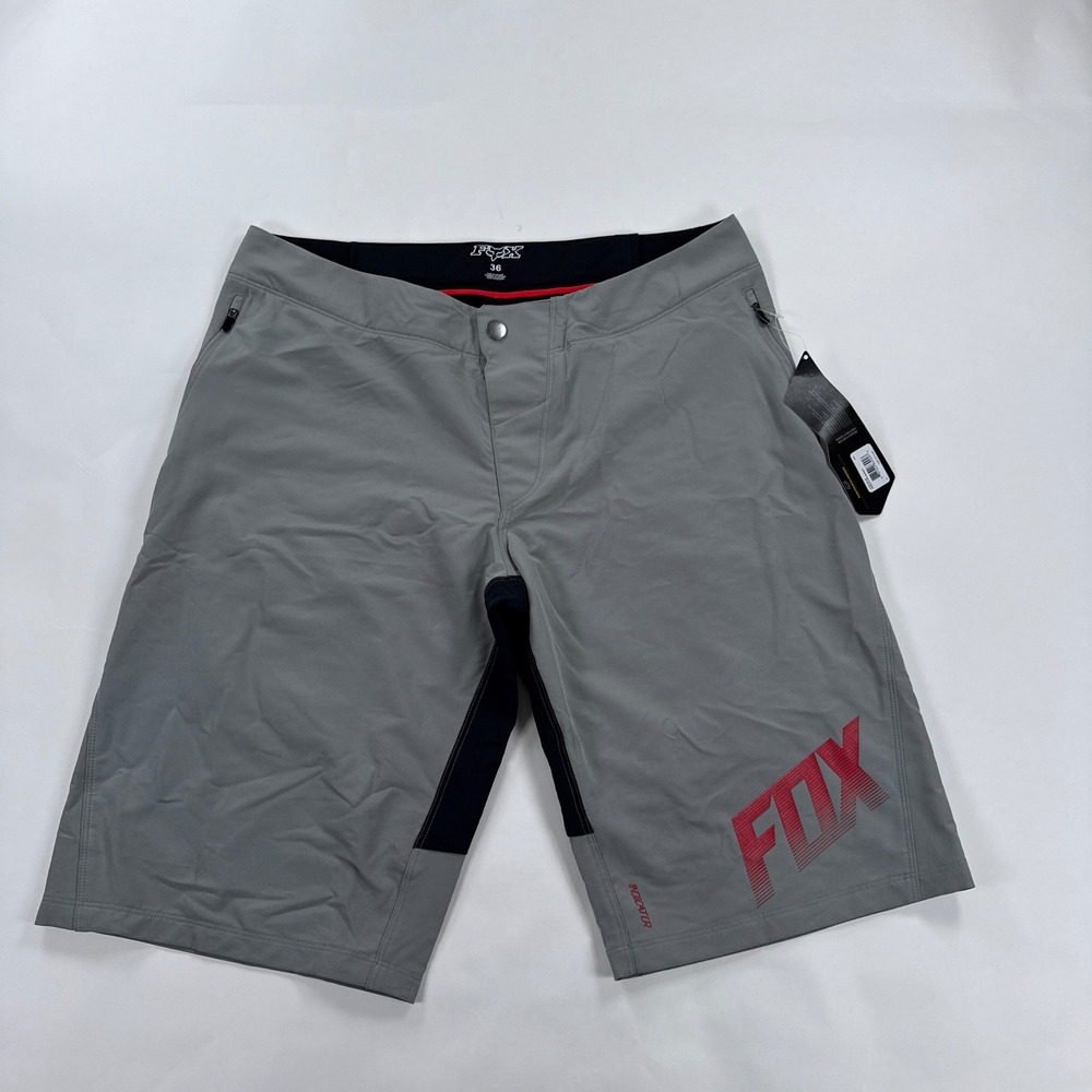 Fox Racing Mens Shorts 36 Gray Indicator Mountain Bike Performance Zip Pockets